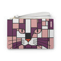 Skismic Cat Clutch Bag – Rose Pink / Crimson with Forest Terracotta / Green
