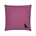 16 inch 40cm lucky black cat throw pillow cushion soft velvet with pad plum purple front
