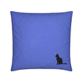 16 inch 40cm lucky black cat throw pillow cushion soft velvet with pad royal blue front
