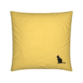 Sunshine Yellow Lucky Black Cat Cushion 16 inch 40cm square