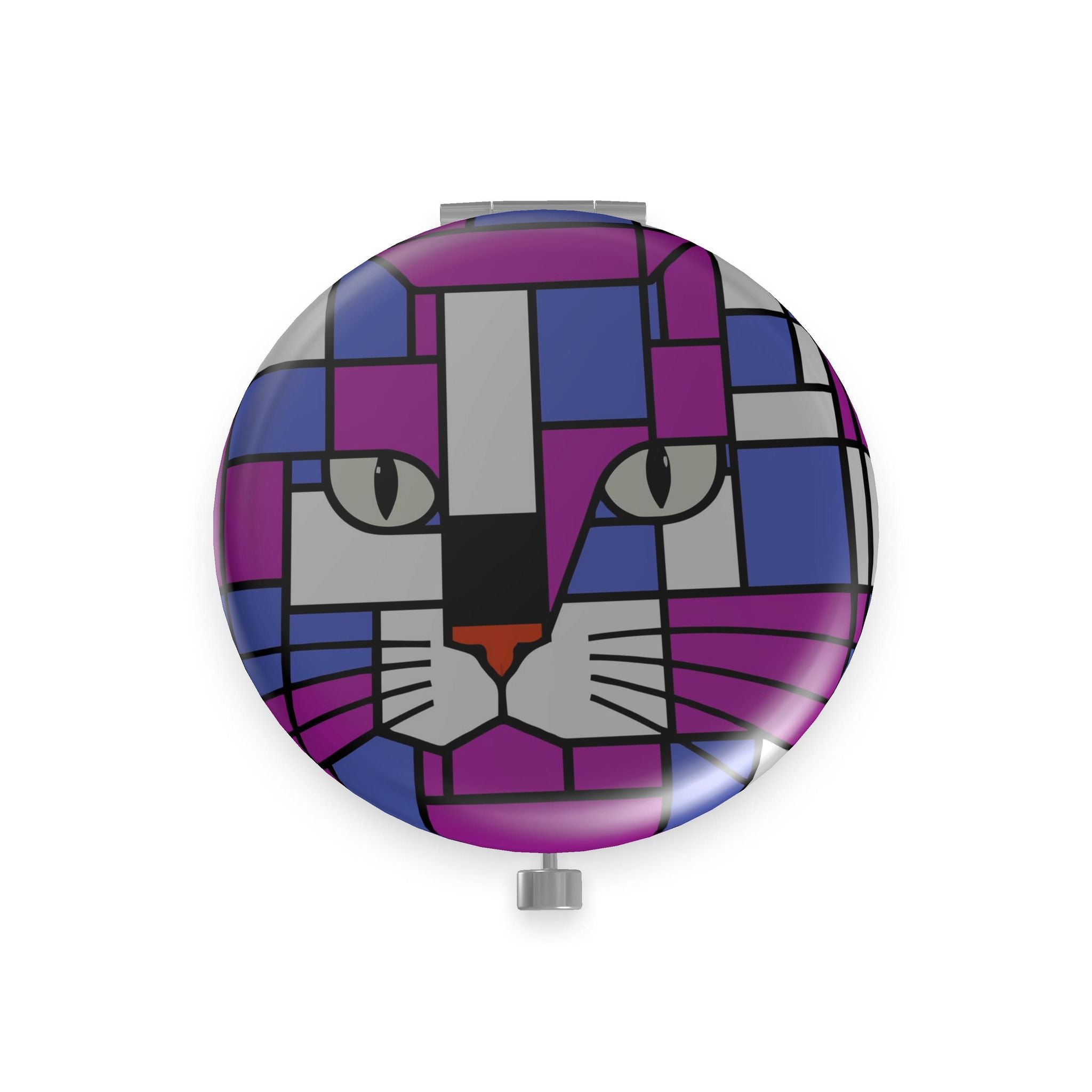 Cosmic Orchid Purple Blue Metal Compact Mirror
