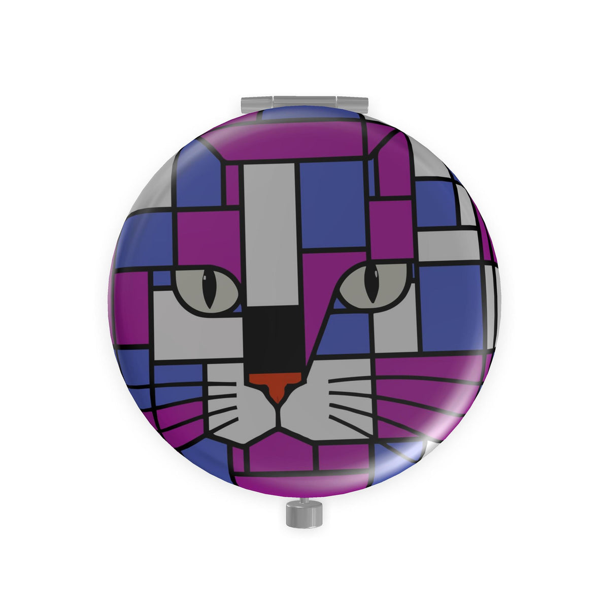 Cosmic Orchid Purple Blue Metal Compact Mirror