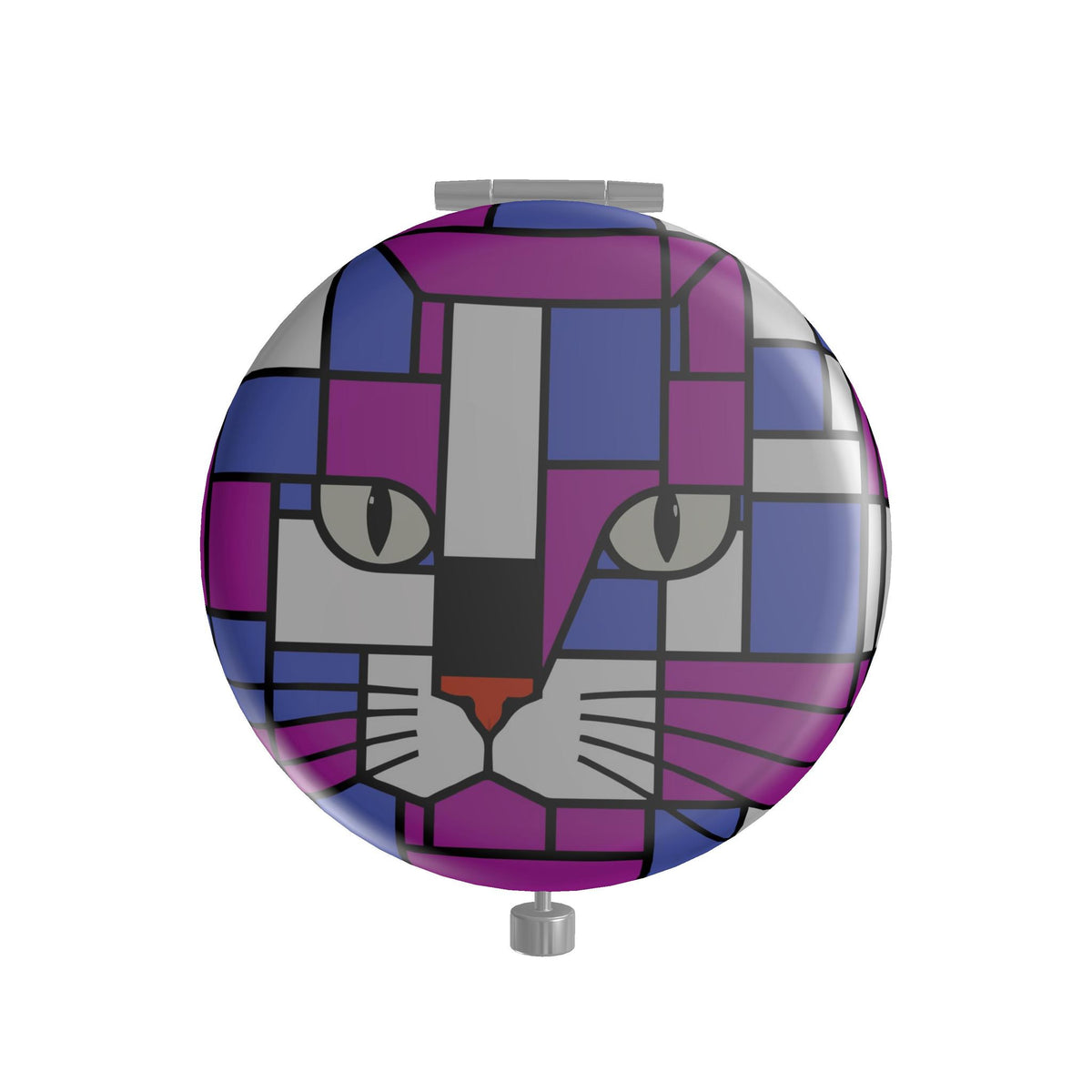 Cosmic Orchid Purple Blue Metal Compact Mirror