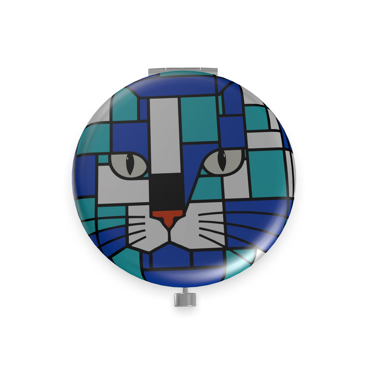Seaside Sea Blue Metal Compact Mirror
