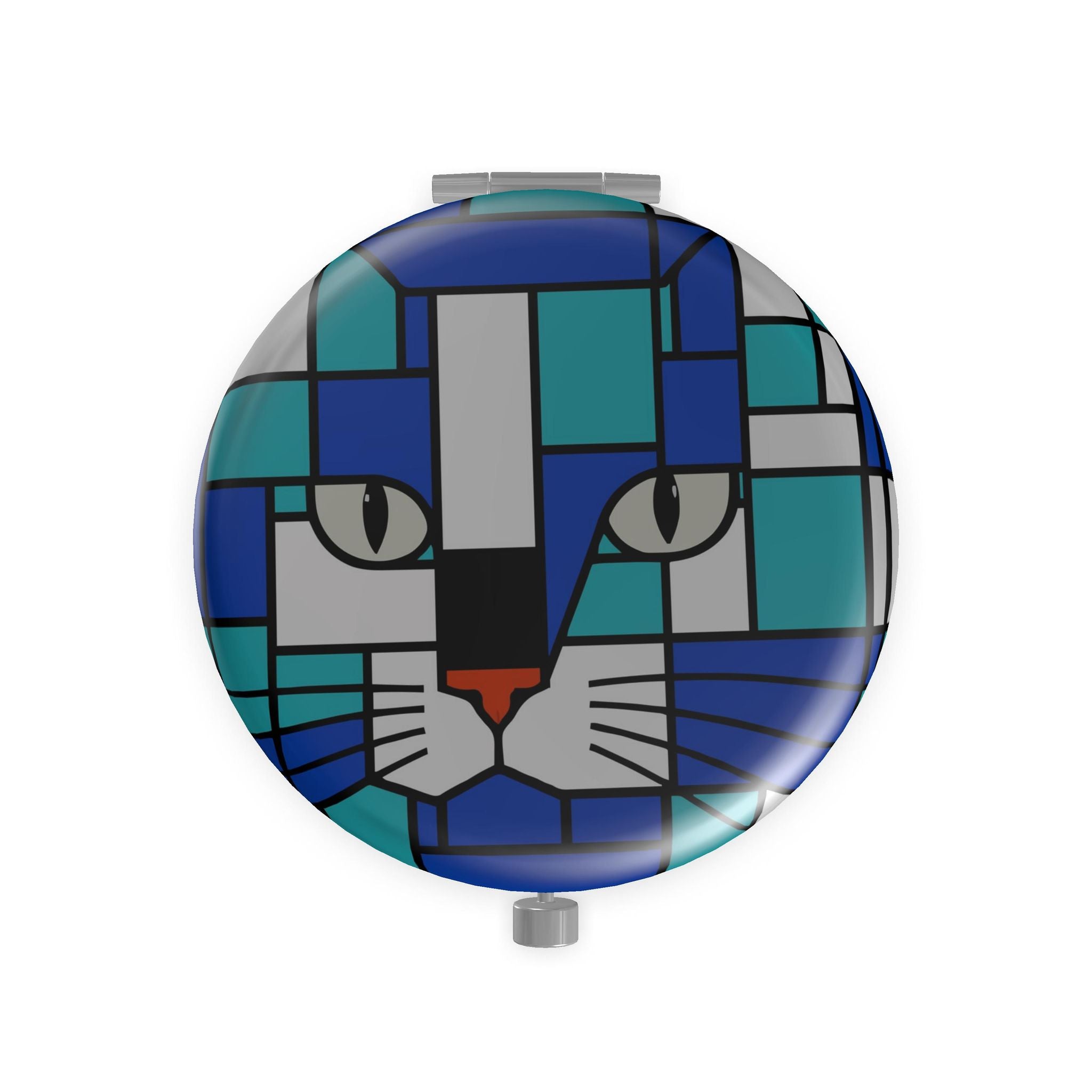 Seaside Sea Blue Metal Compact Mirror