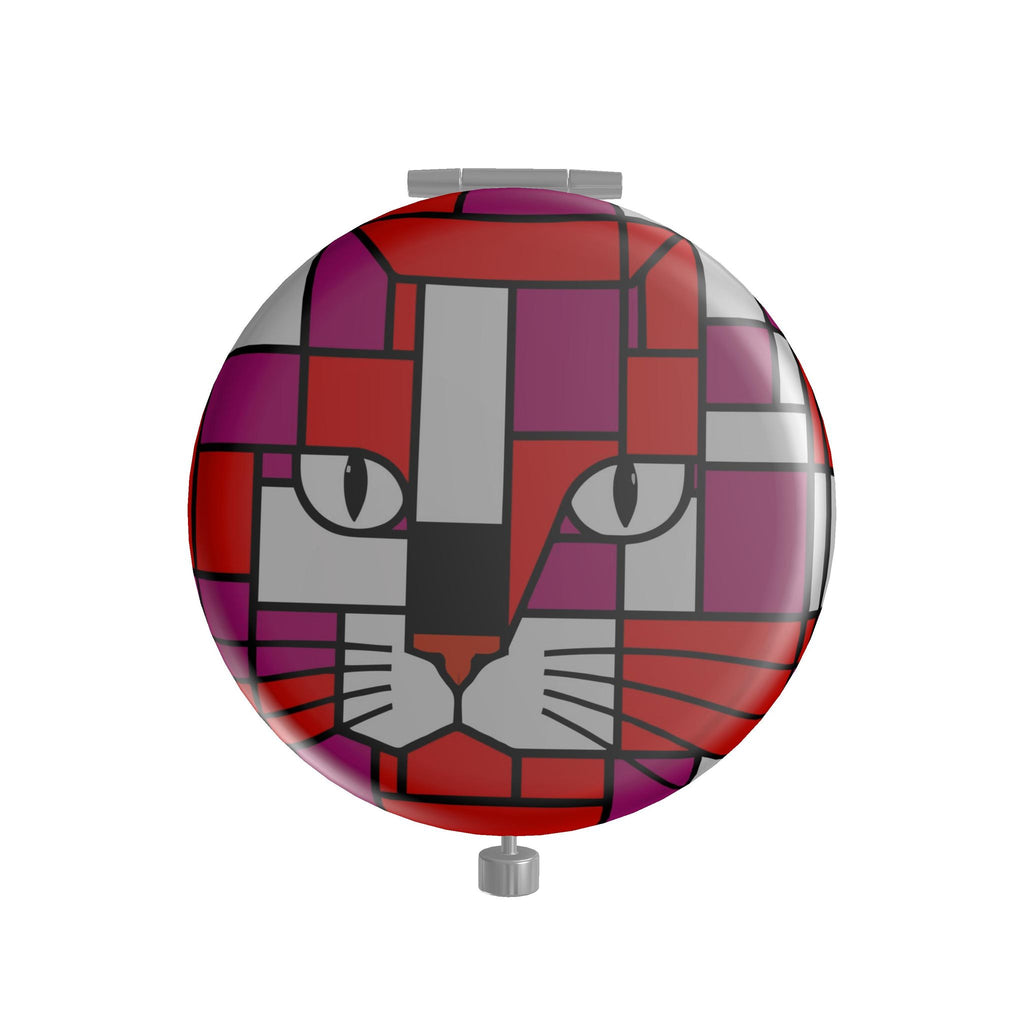 Power Orange Red Violet Metal Compact Mirror