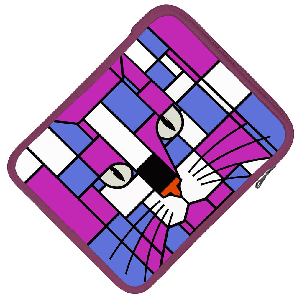 Cosmic & Storm Orchid Purple Blue Purple Powder Blue Double Print iPad Sleeve / Slip Case - Designer Padded Tablet Case