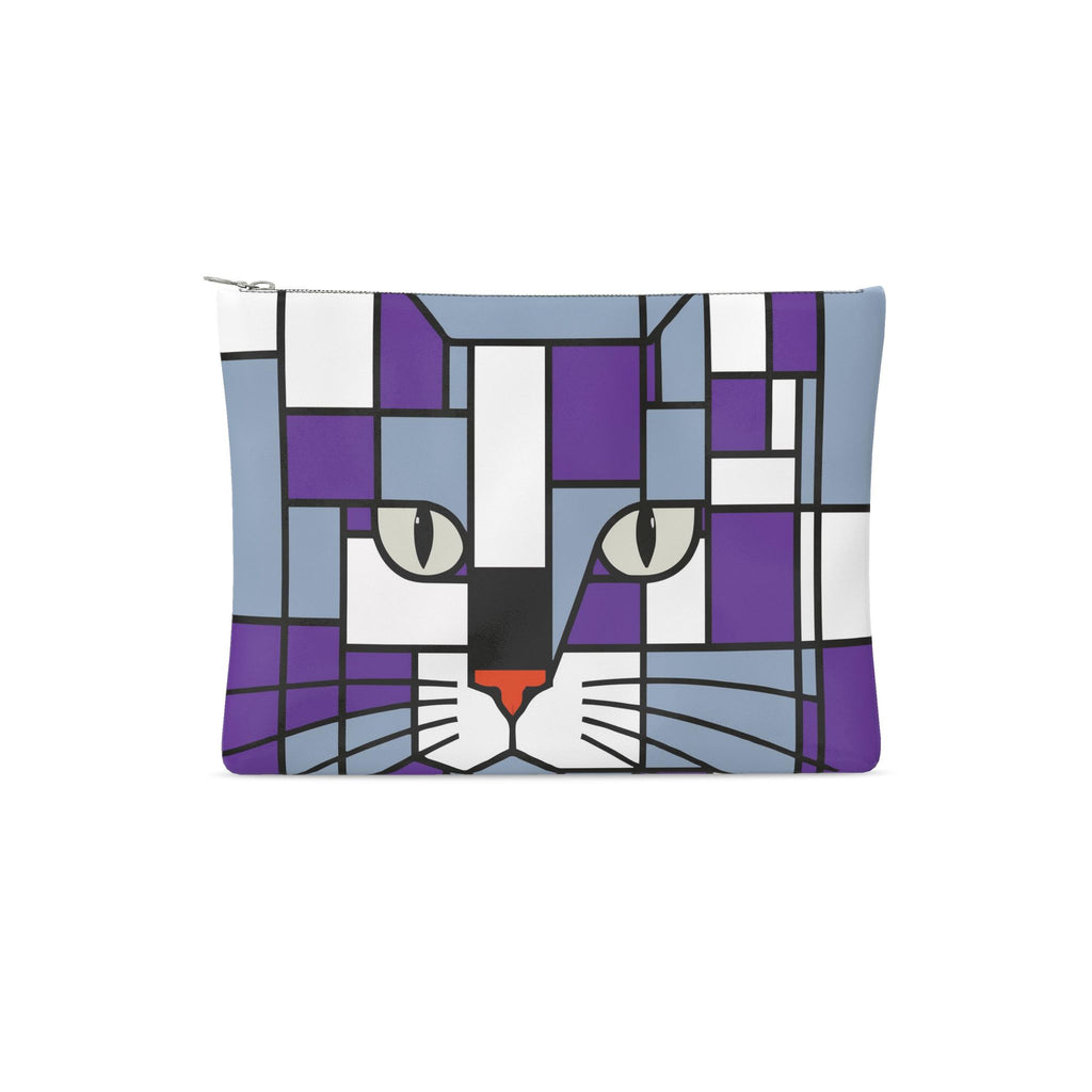 Storm Purple, Silver Grey and Blue Leather Clutch Bag