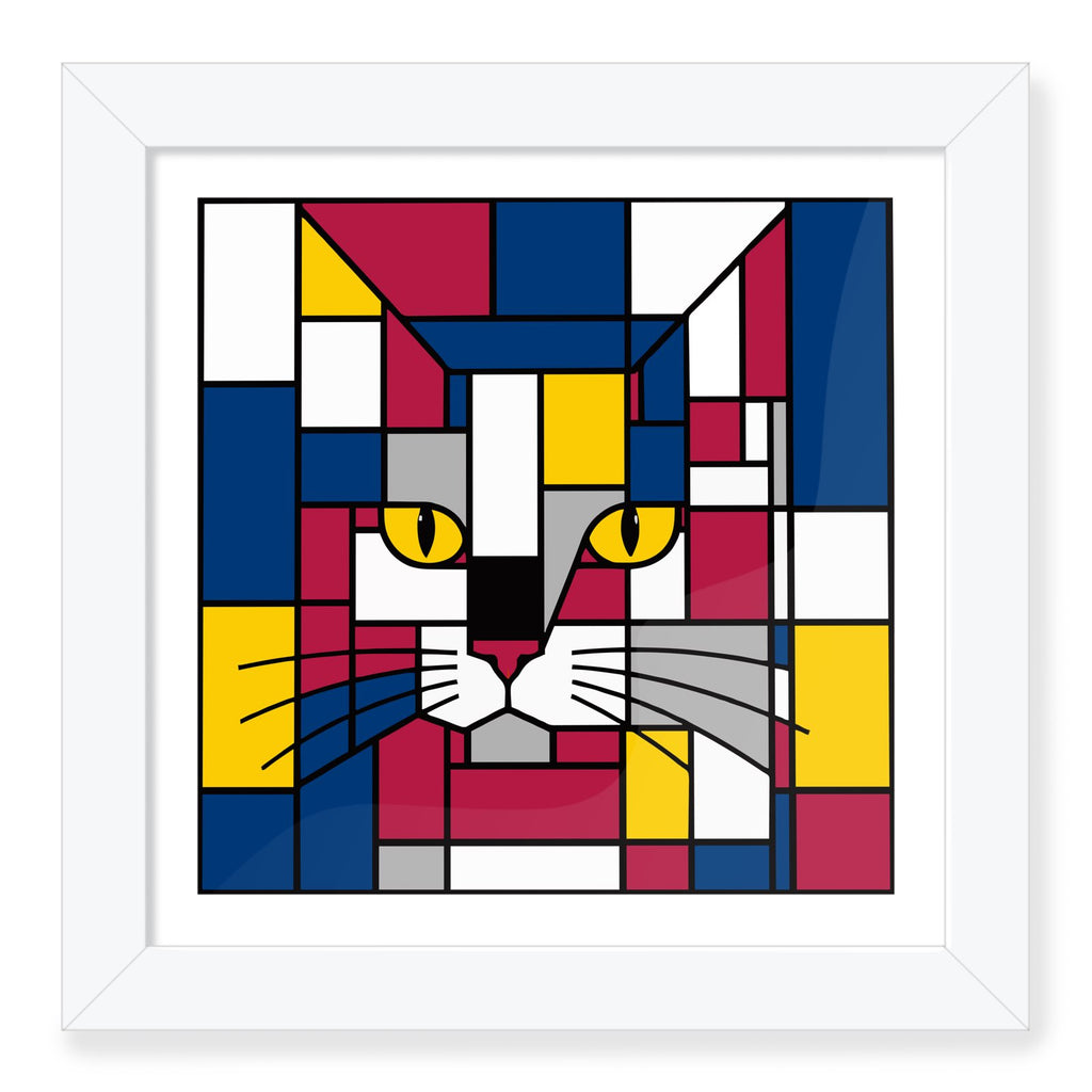 Carnival Red, Blue Yellow Box Frame Art Print