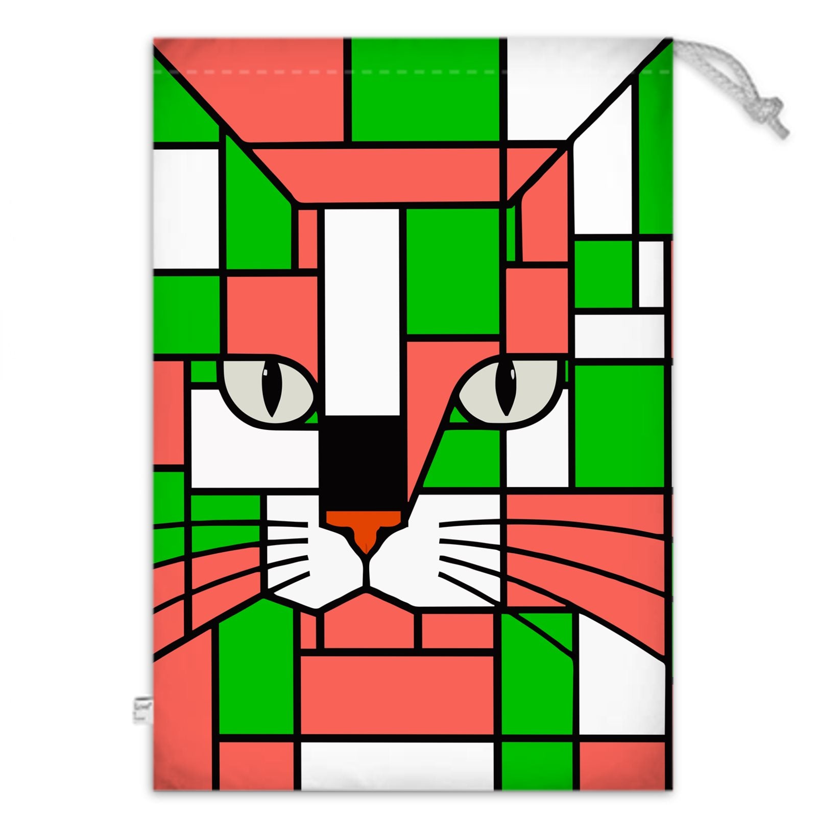 Coral Peach & Green Toy Sack