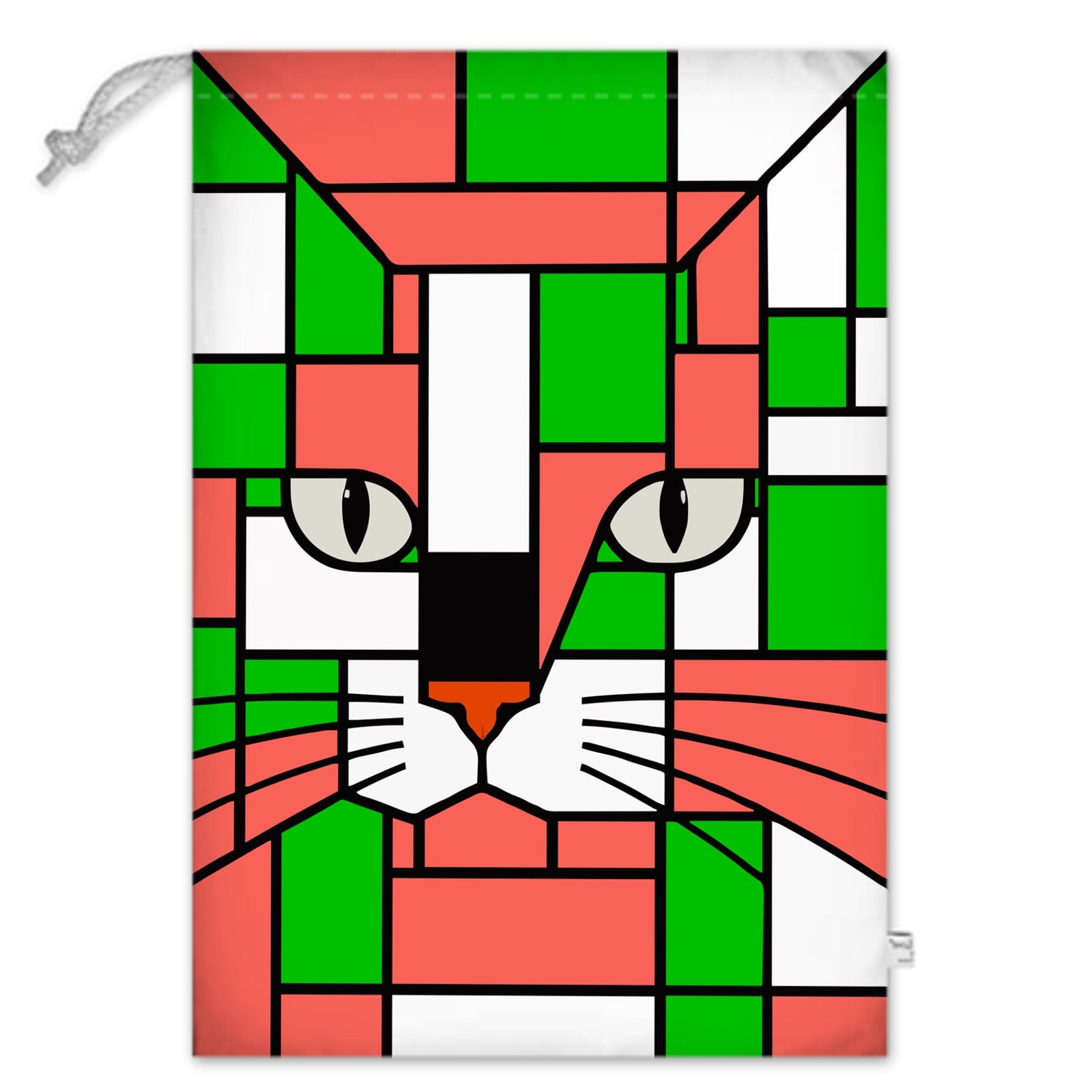 Coral Peach & Green Toy Sack