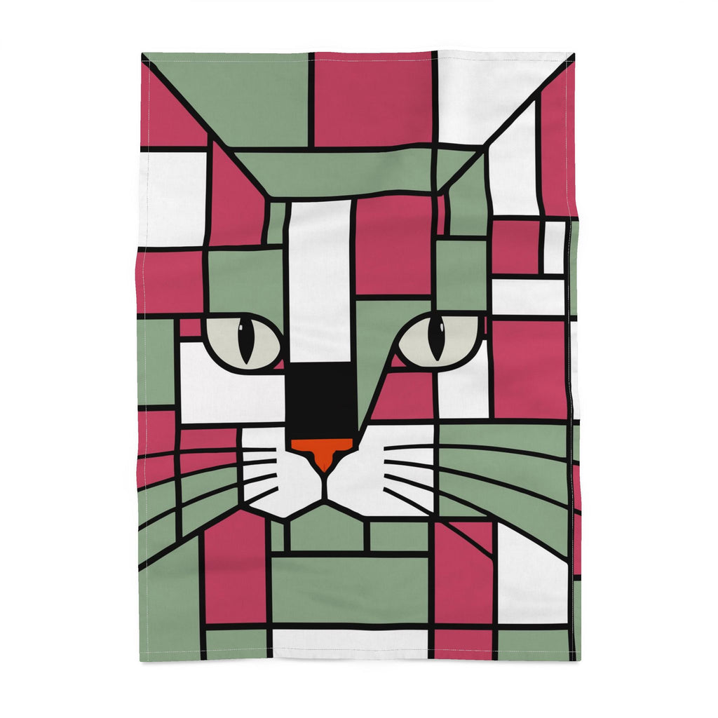 Forest Green & Terrcotta Cat Tea Towels