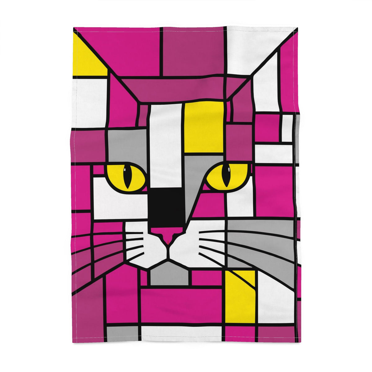 Candy Pink & Yellow Cat Tea Towels