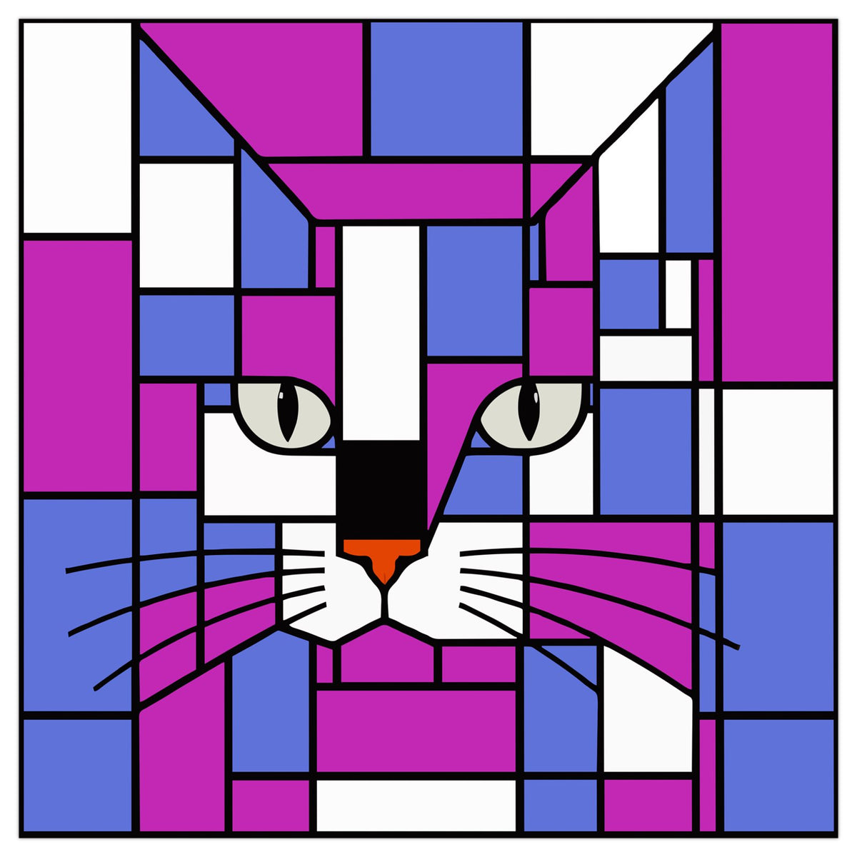 Cosmic Purple Blue Cat Premium Poster Prints