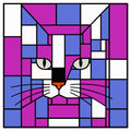 Cosmic Purple Blue Skismic Cat Square Stickers Sheets