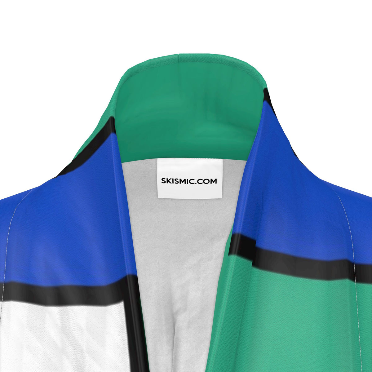Aqua Cat Green Blue Kimono Robe in Silk or Satin