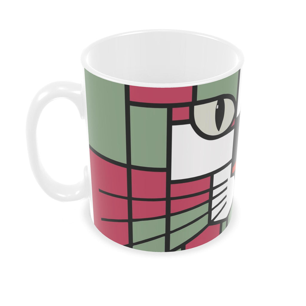 Forest Skismic Cat Green Terracotta Red Ceramic Builders Mugs