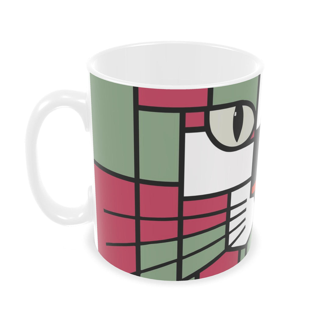 Forest Skismic Cat Green Terracotta Red Ceramic Builders Mugs