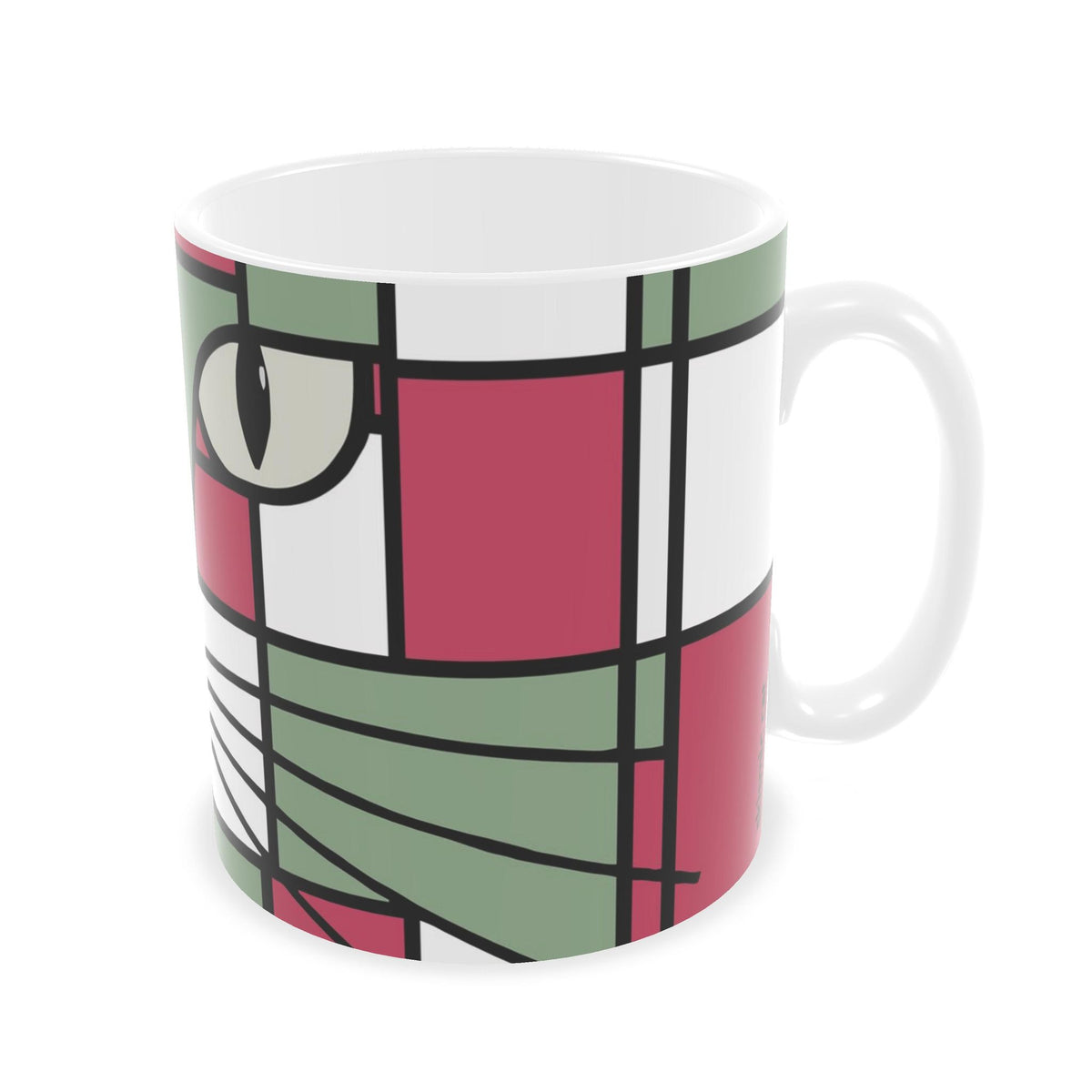 Forest Skismic Cat Green Terracotta Red Ceramic Builders Mugs