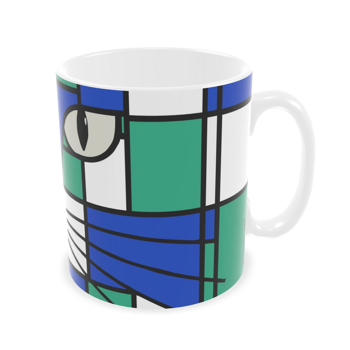 Aqua Skismic Cat Sea Green Blue Builders Mugs