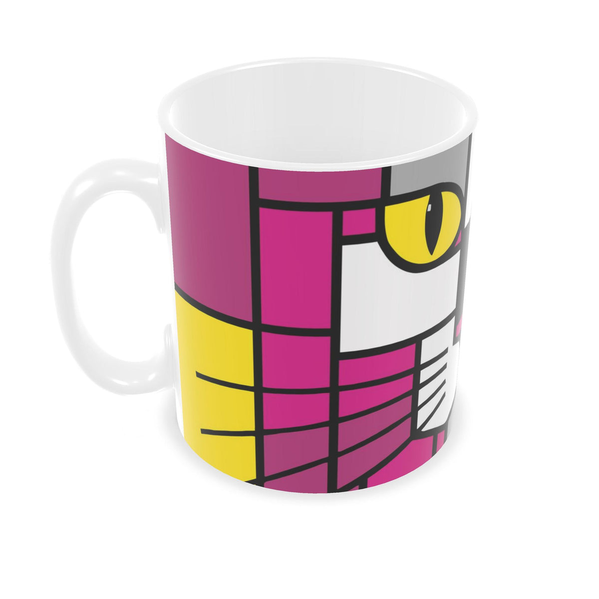 Candy Skismic Cat Pink Yellow Ceramic Builders Mugs