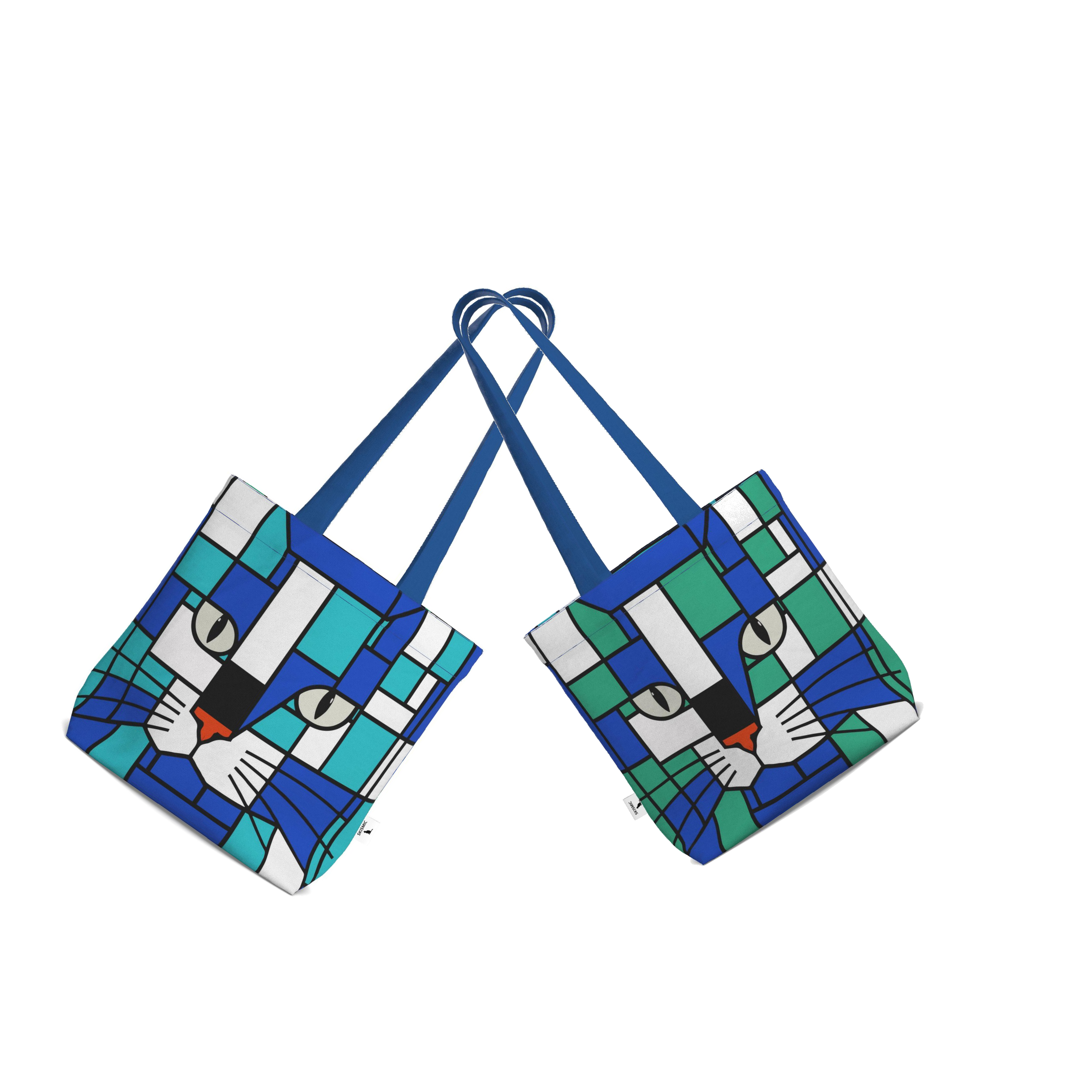 Seaside & Aqua - Two Prints for One Cotton Tote Bag