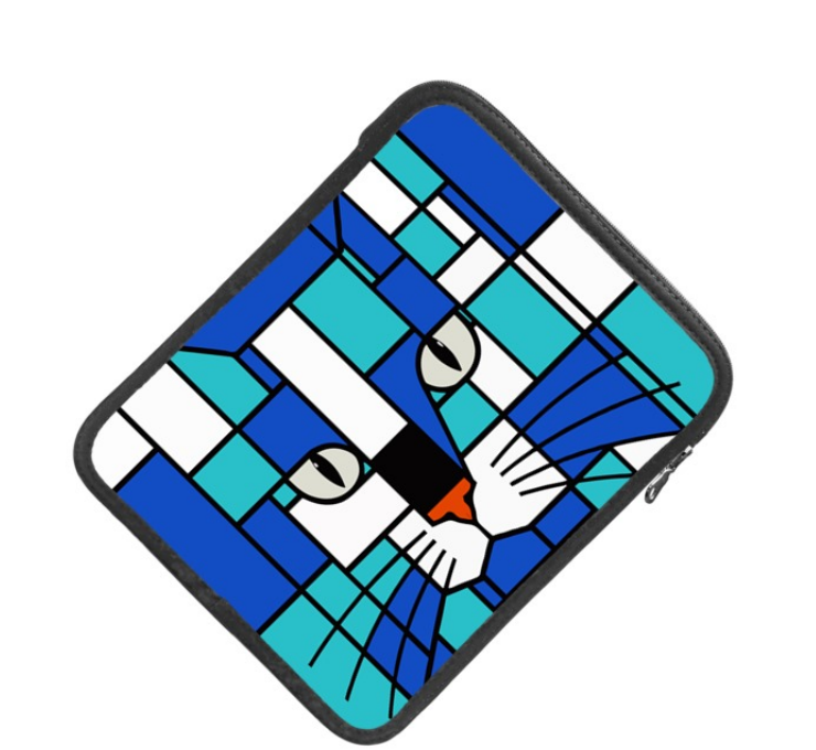 Aqua & Seaside Double Print iPad Sleeve / Slip Case - Designer Padded Tablet Case