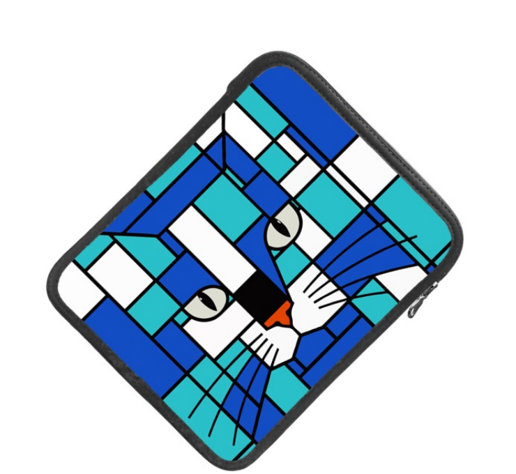 Aqua & Seaside Double Print iPad Sleeve / Slip Case - Designer Padded Tablet Case