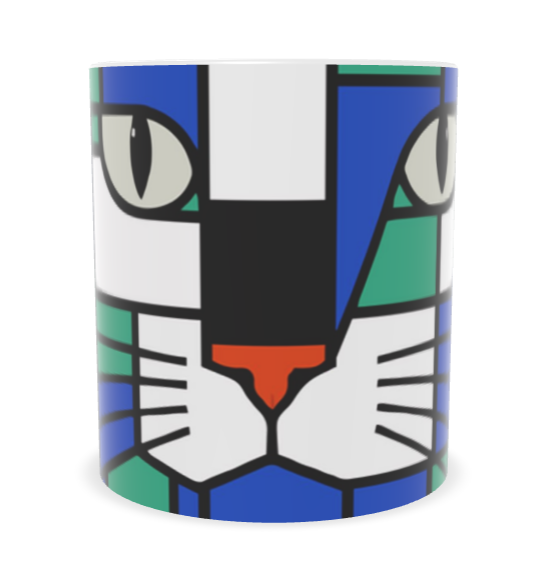 Aqua Skismic Cat Sea Green Blue Builders Mugs