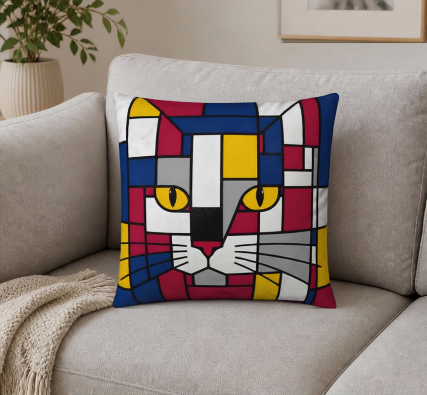 Premium Carnival Blue Red Yellow Luxury Soft Velvet / Cotton-Linen Cushions