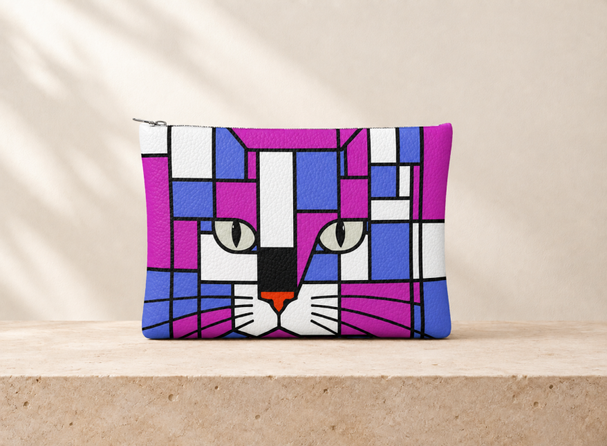 Cosmic & Moonlight Double-Sided design Leather Clutch Bag