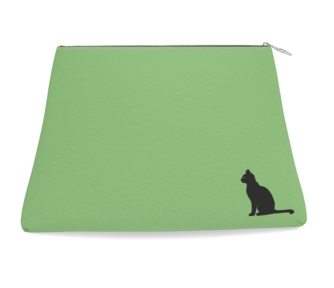 Carnival & Lucky Skismic Cat Tapered Leather Clutch Bag