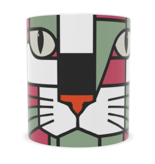 Forest Skismic Cat Green Terracotta Red Ceramic Builders Mugs