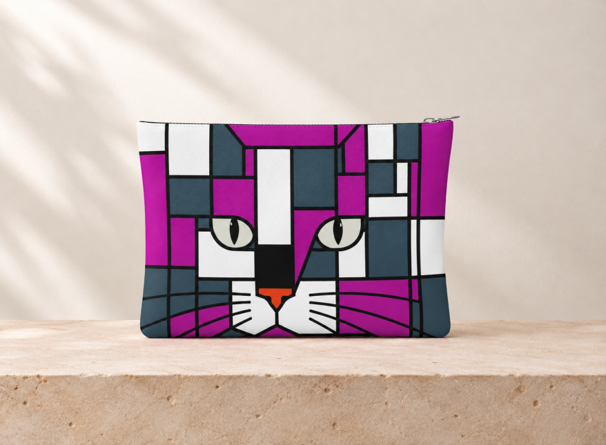 Cosmic & Moonlight Double-Sided design Leather Clutch Bag