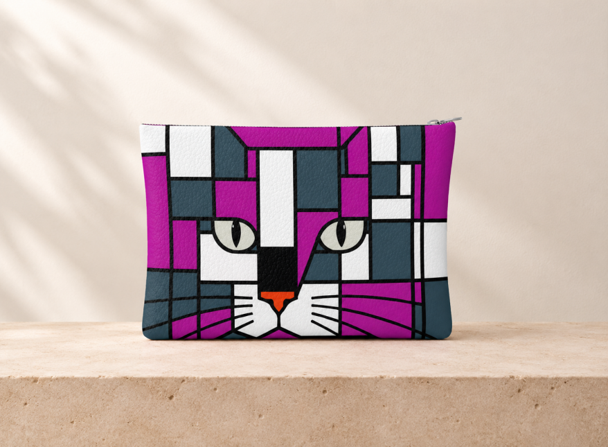 Cosmic & Moonlight Double-Sided design Leather Clutch Bag