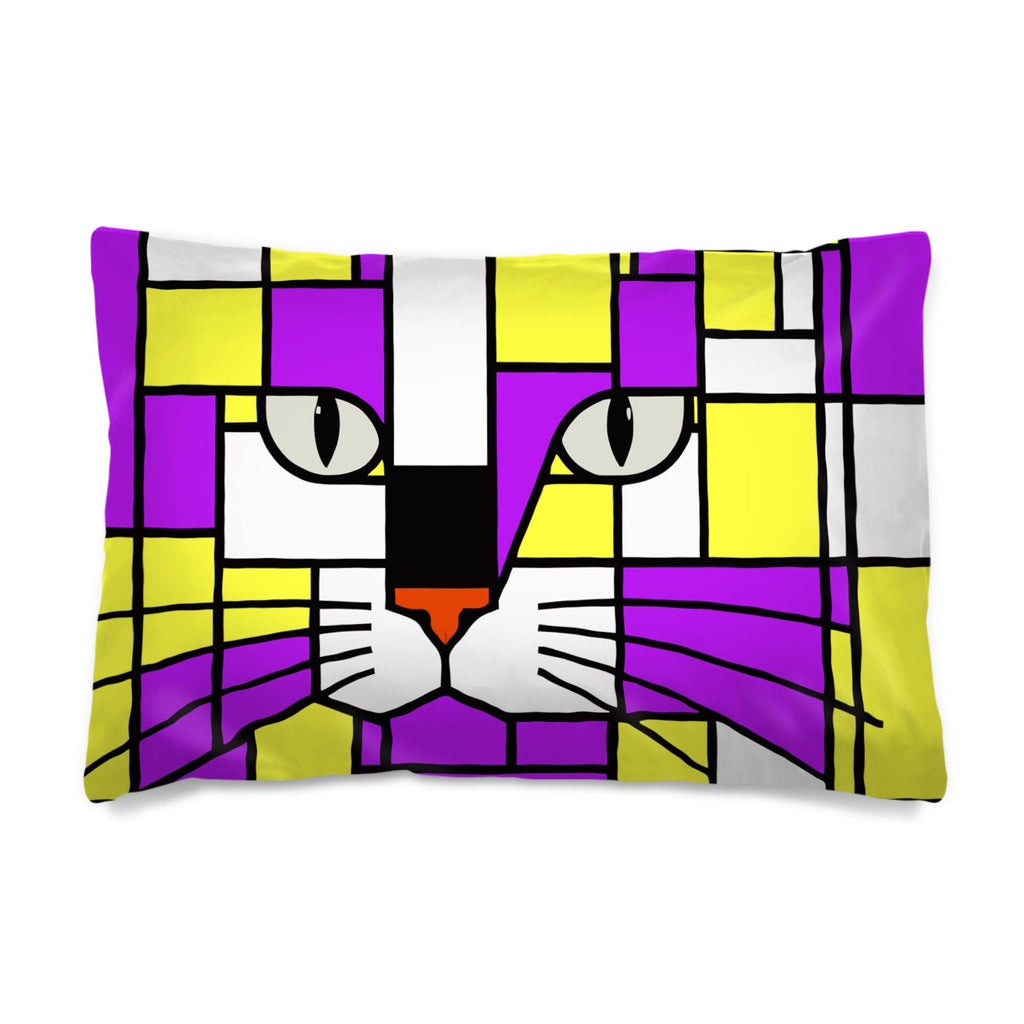 Nova Skismic Cat Purple Yellow Duvet Covers with Pillow