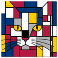 Carnival Cat Red Blue & Yellow Playmat