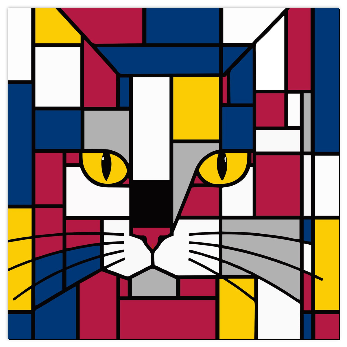 Carnival Cat Red Blue & Yellow Playmat