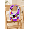 sunset orange purple baby bib cats face