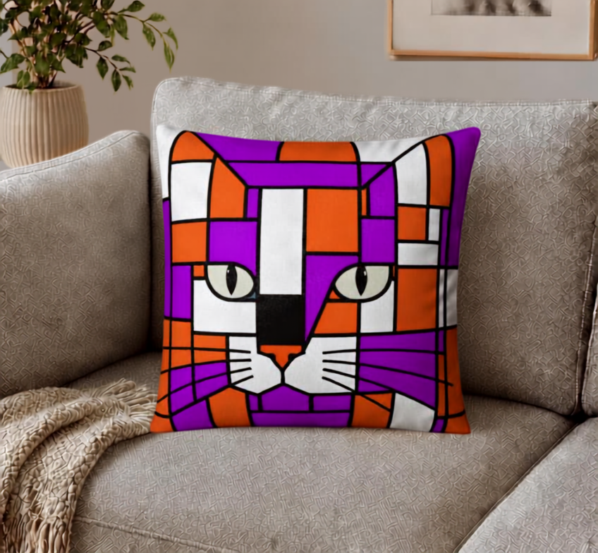 Premium Sunset Purple Orange Velvet / Cotton-Linen Cushions